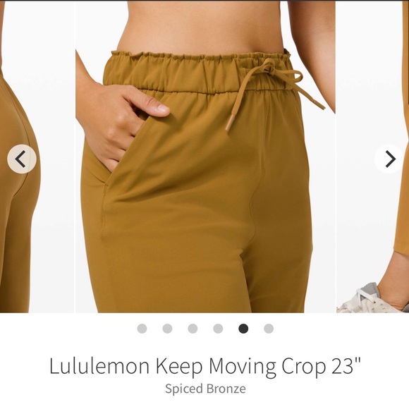 Lululemon Spiced Bronze High-Waist Cropped Pants – Elastic Waist – Size 4 - Picture 4 of 11